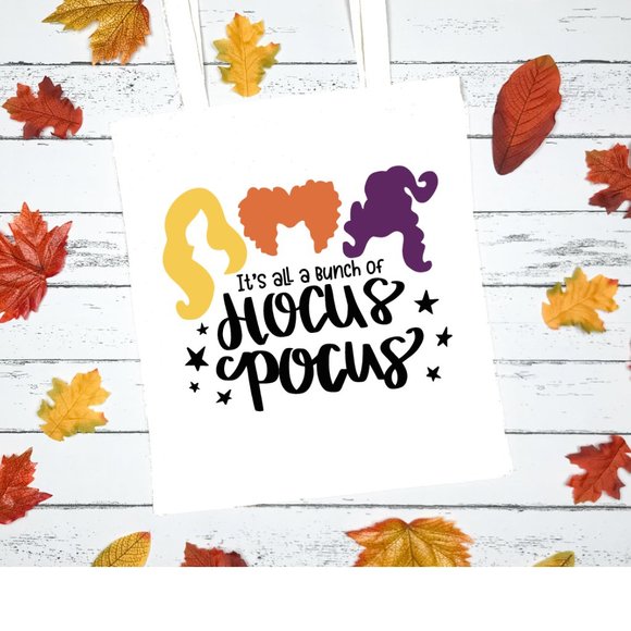 Disney tote - HOCUS POCUS Themed White Canvas shoulder Tote - Picture 4 of 5